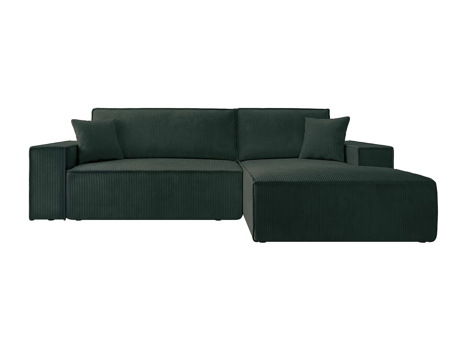 Canapé d’ convertible en velours côtelé avec coffre – vert – droit – FARESE NEW