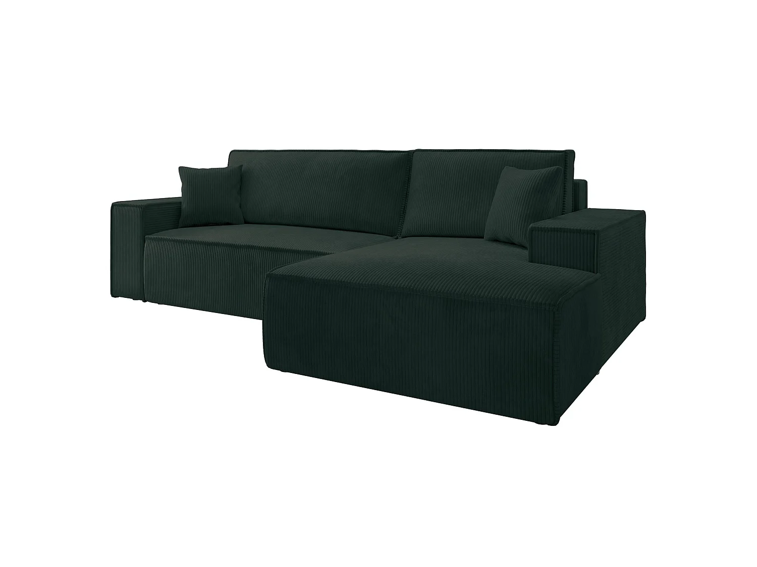 Canapé d’ convertible en velours côtelé avec coffre – vert – droit – FARESE NEW