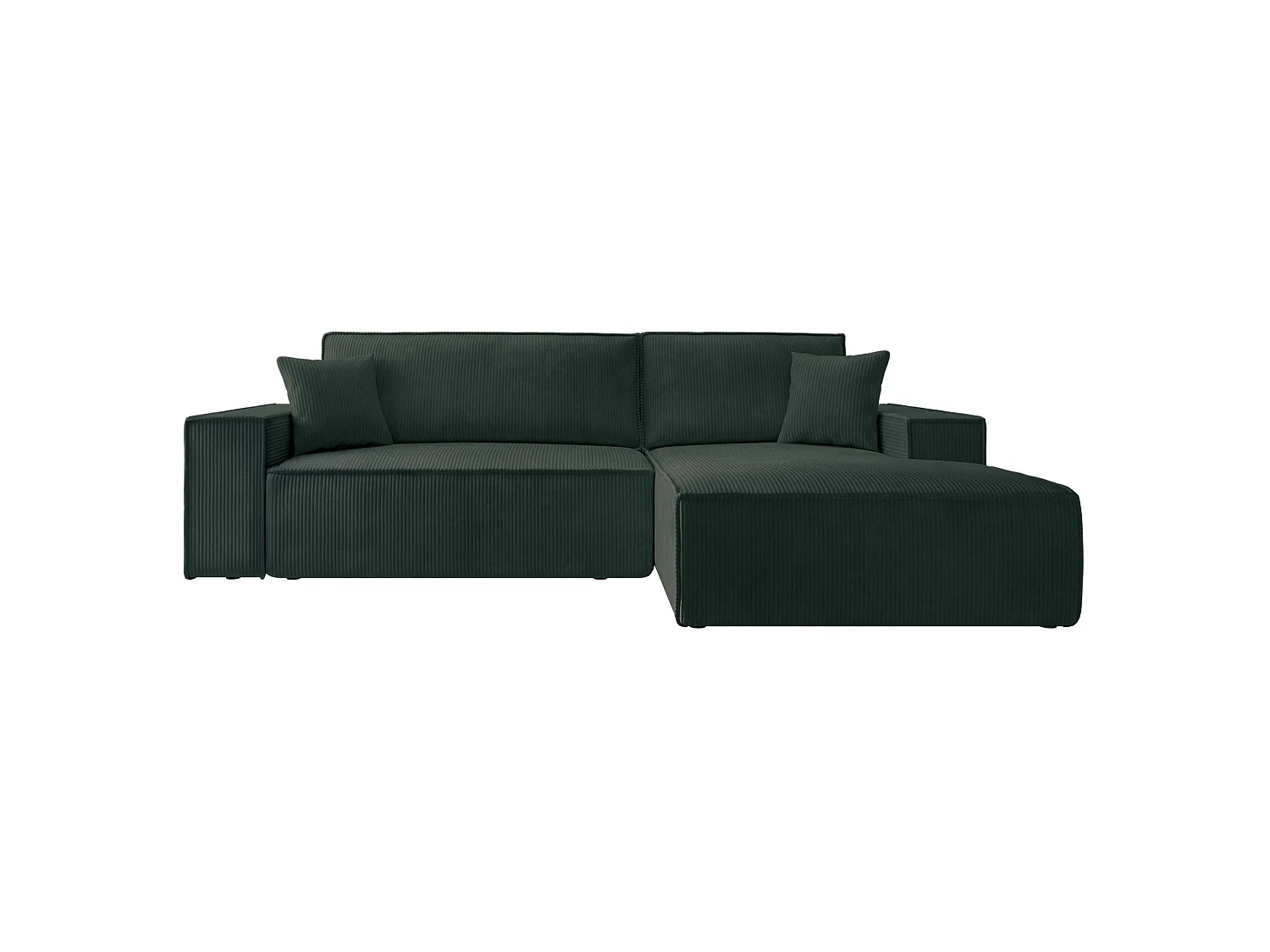 Canapé d’ convertible en velours côtelé avec coffre – vert – droit – FARESE NEW