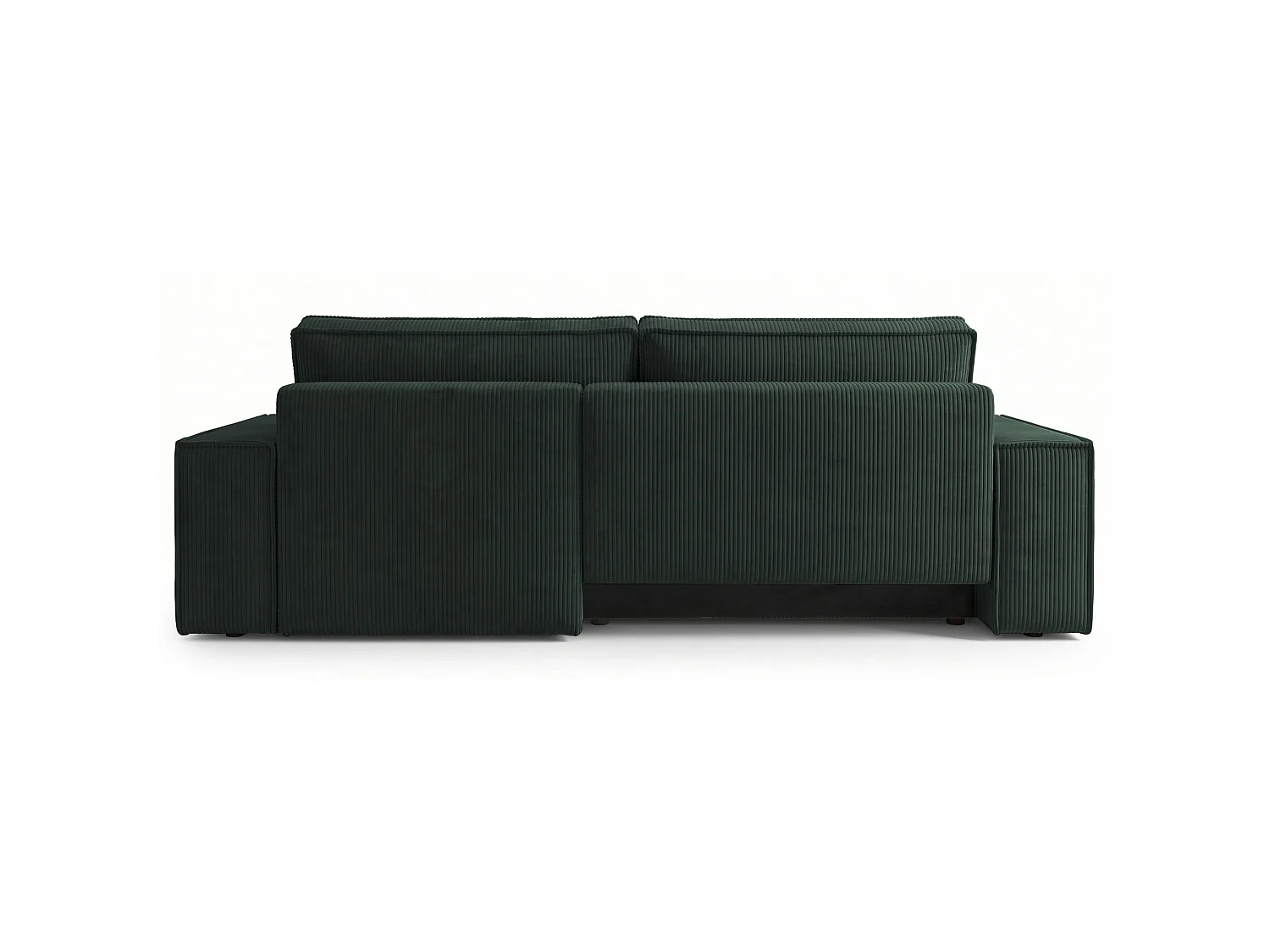 Canapé d'angle convertible 3 places avec coffre en velours vert