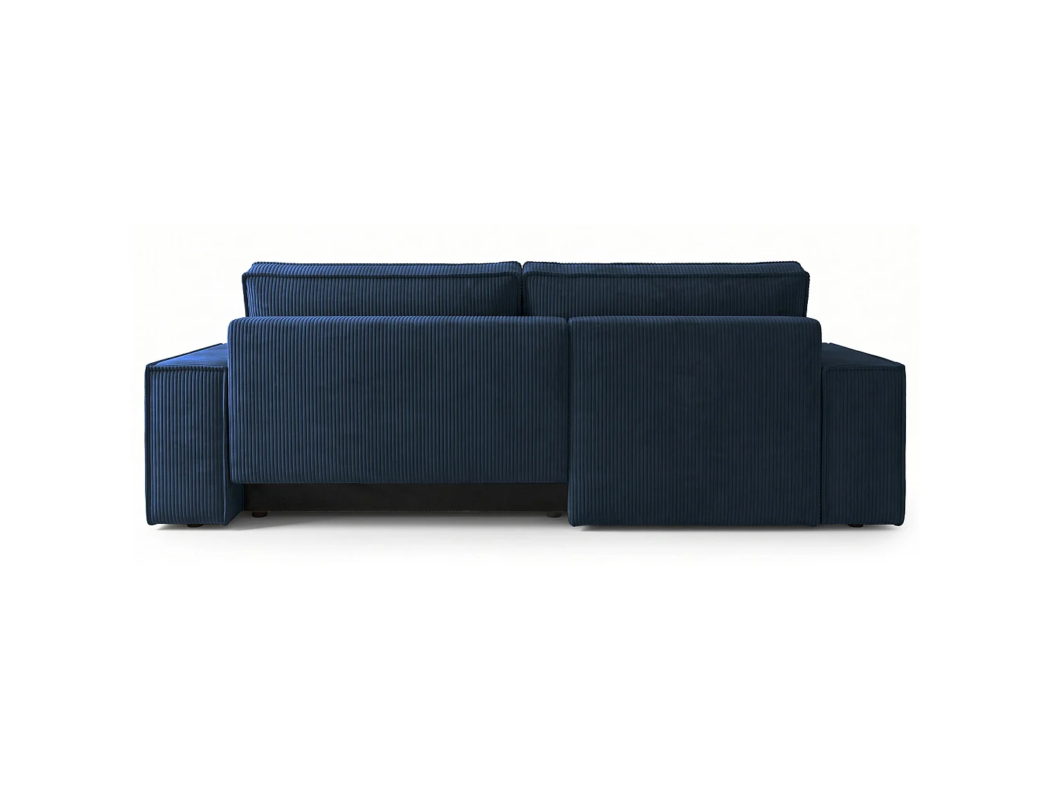 Canapé d'angle convertible 3 places avec coffre en velours bleu