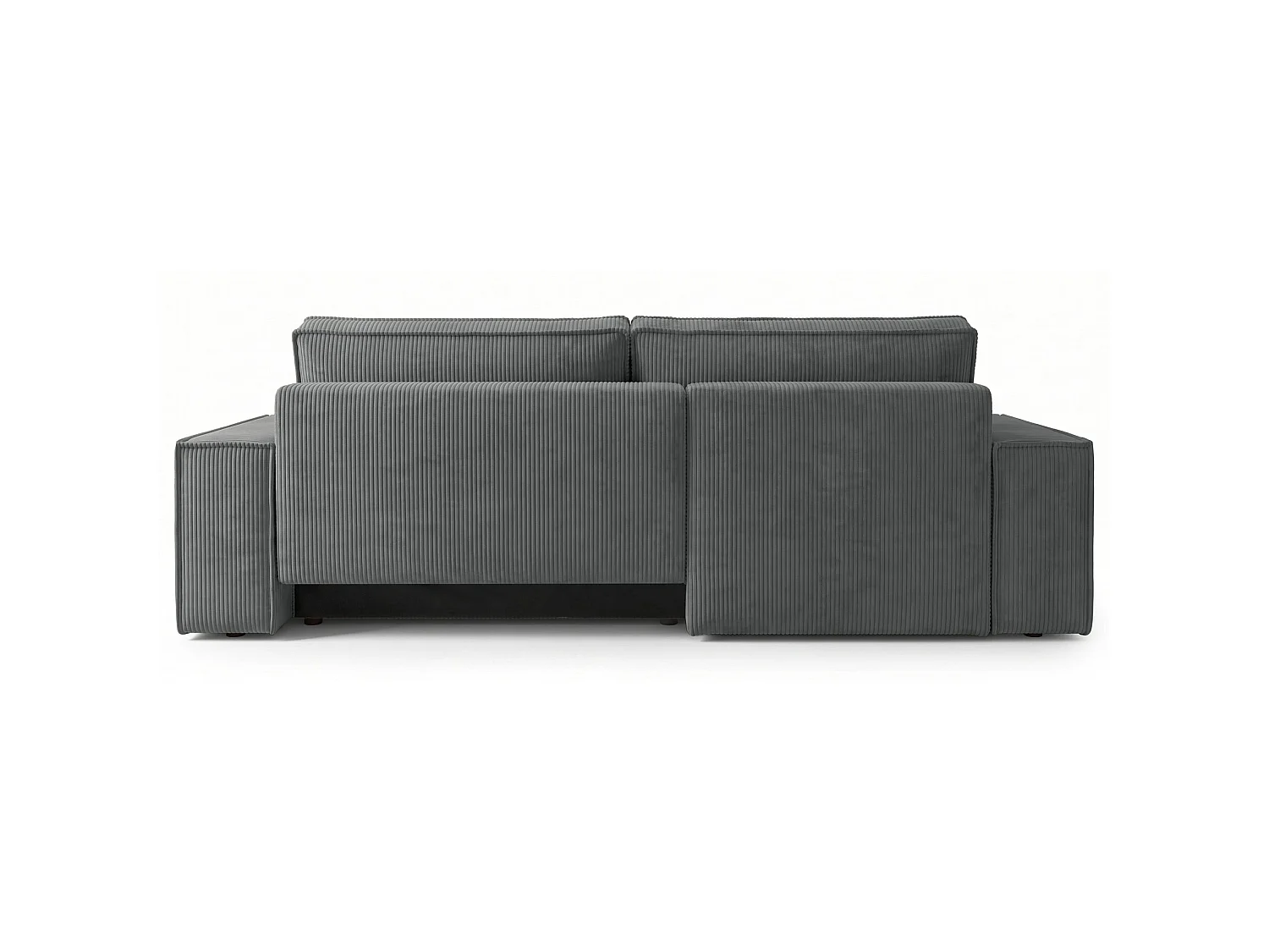 Canapé d'angle convertible 3 places avec coffre en velours gris