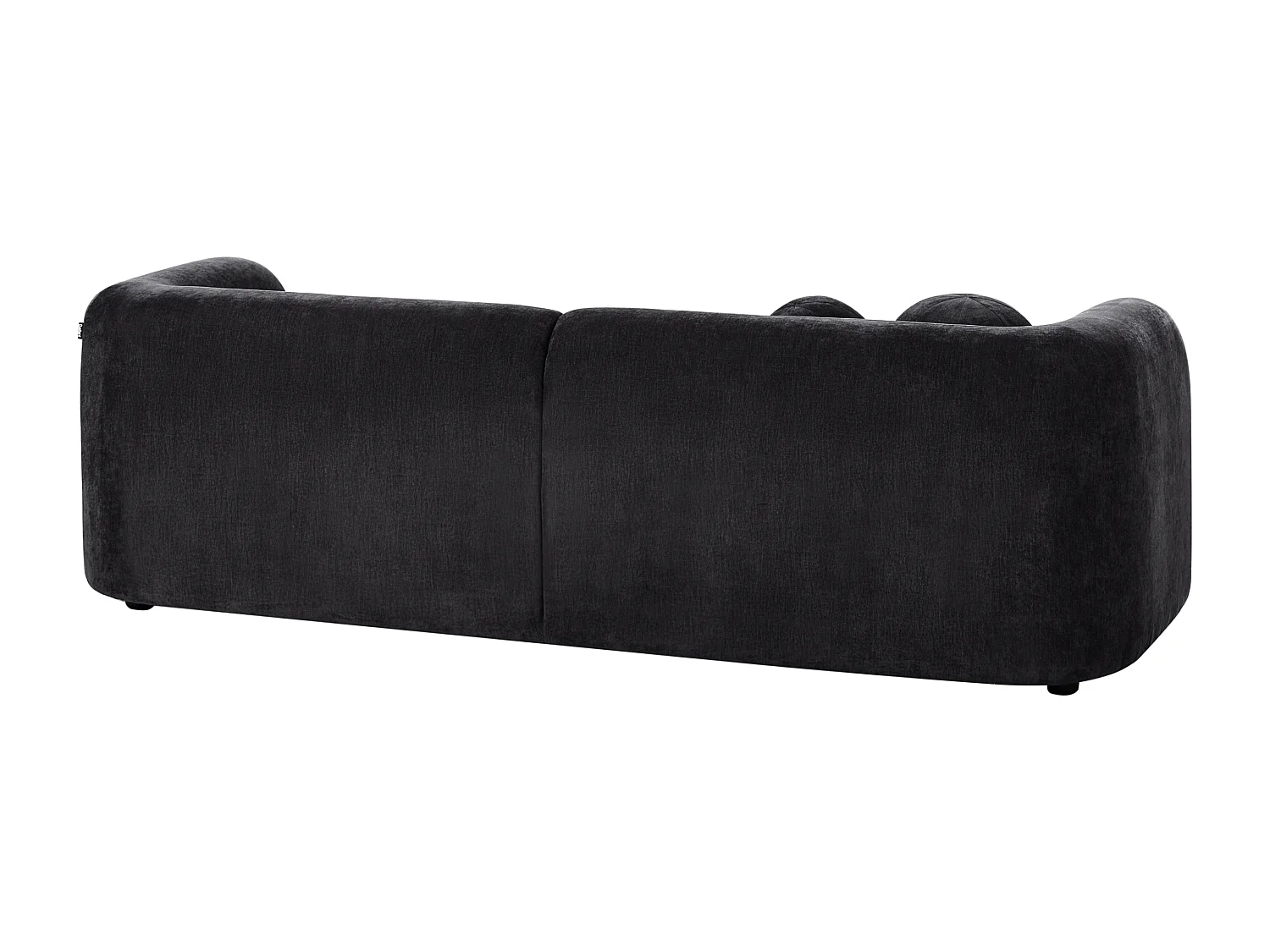 Canapé 3 places LEIREN Tissu chenille Noir