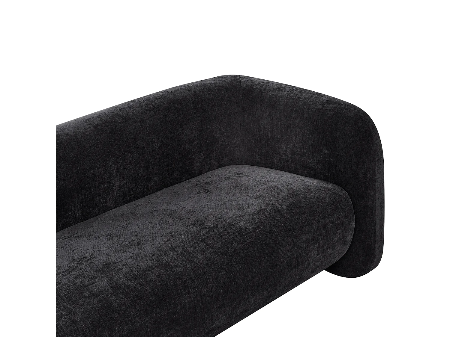 Canapé 3 places LEIREN Tissu chenille Noir