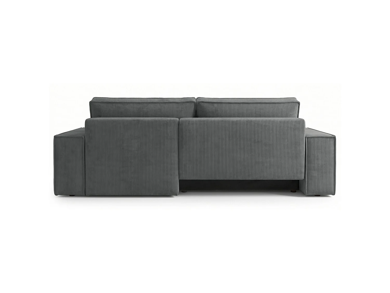Canapé d'angle convertible 3 places avec coffre en velours gris