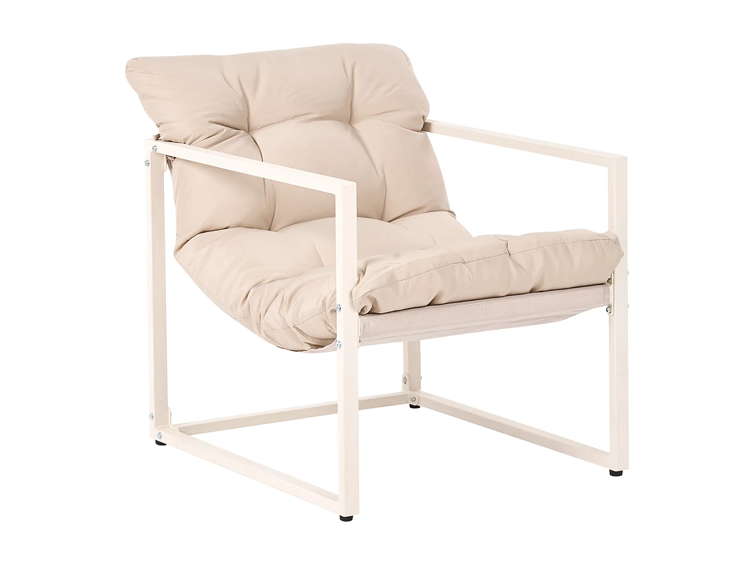 Ensemble de salon de jardin avec table 4 places GARDA Métal Beige