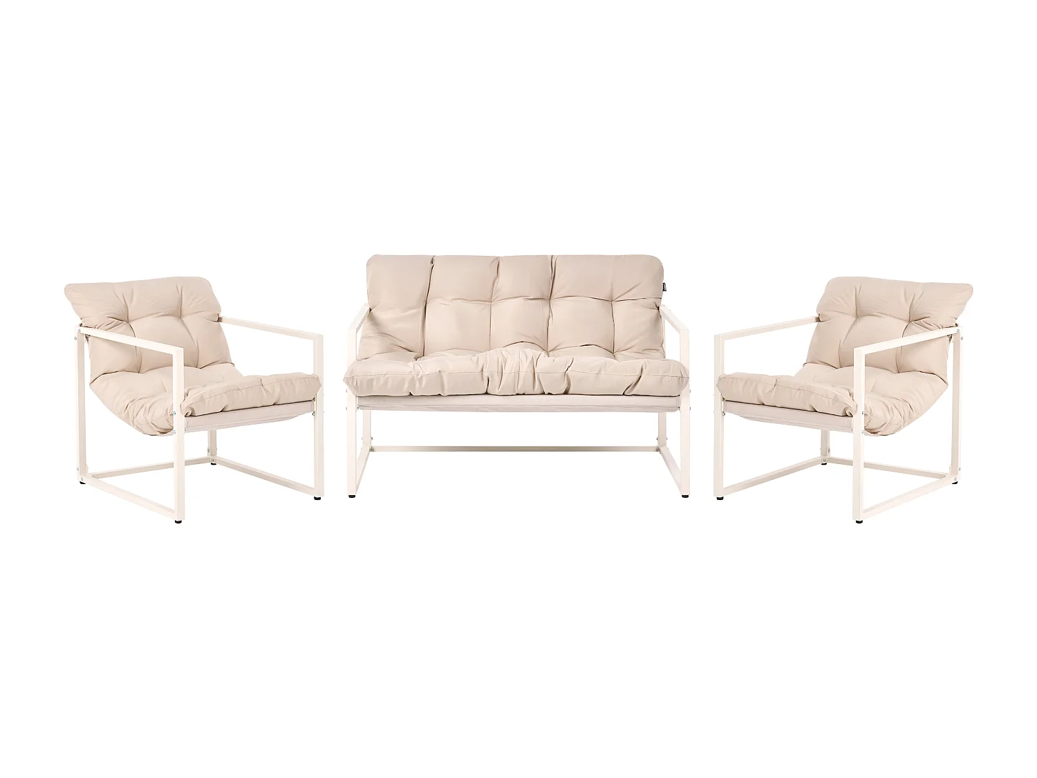 Ensemble de salon de jardin avec table 4 places GARDA Métal Beige