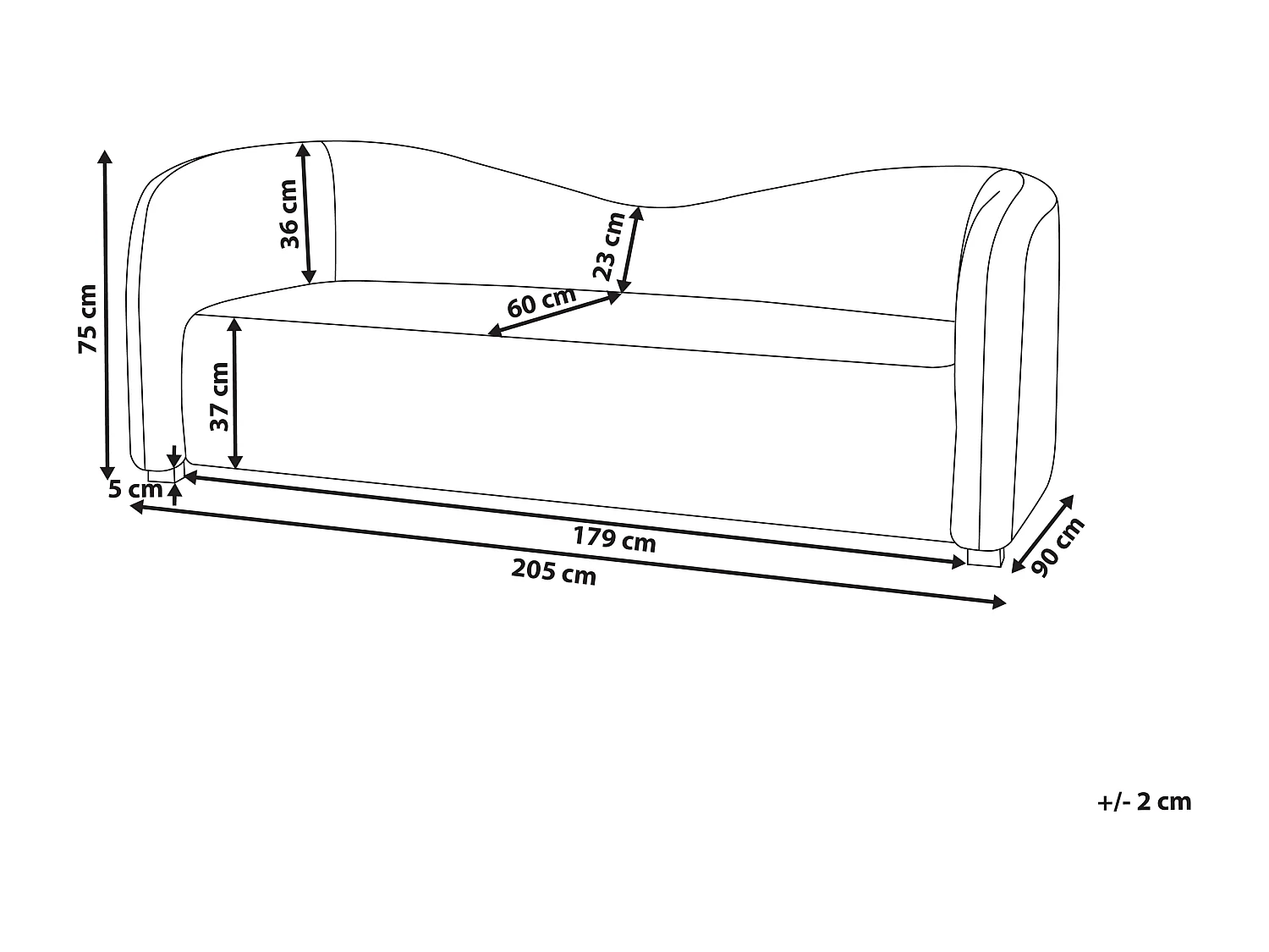 Canapé 3 places VELTADA Velours Marron foncé