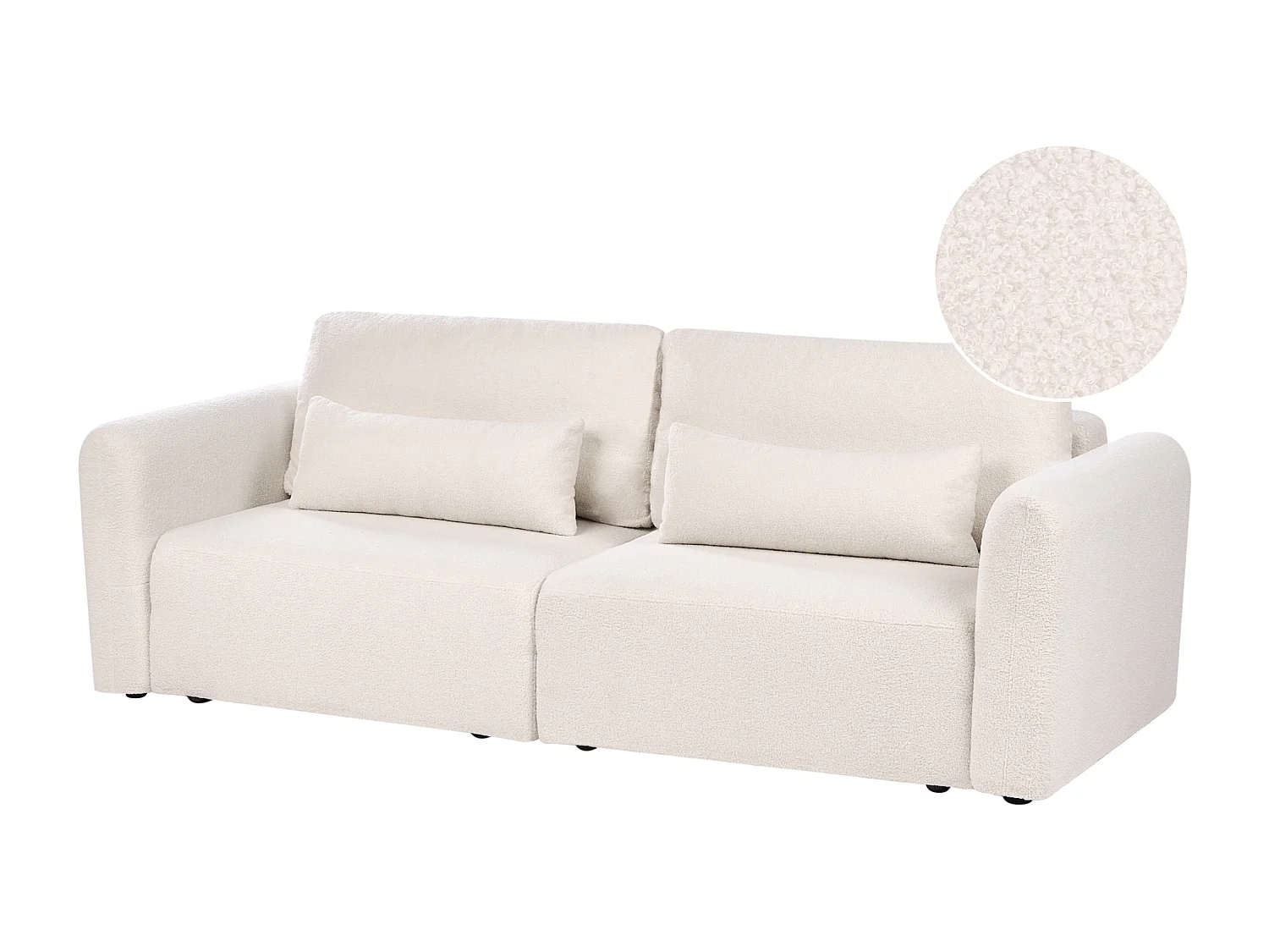 Canapé-lit 3 places VAXHOLM Bouclé Beige clair avec rangement