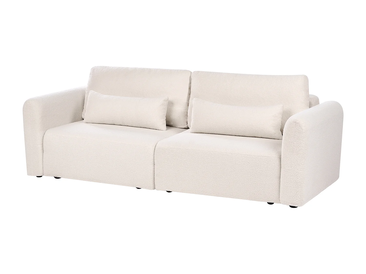 Canapé-lit 3 places VAXHOLM Bouclé Beige clair avec rangement