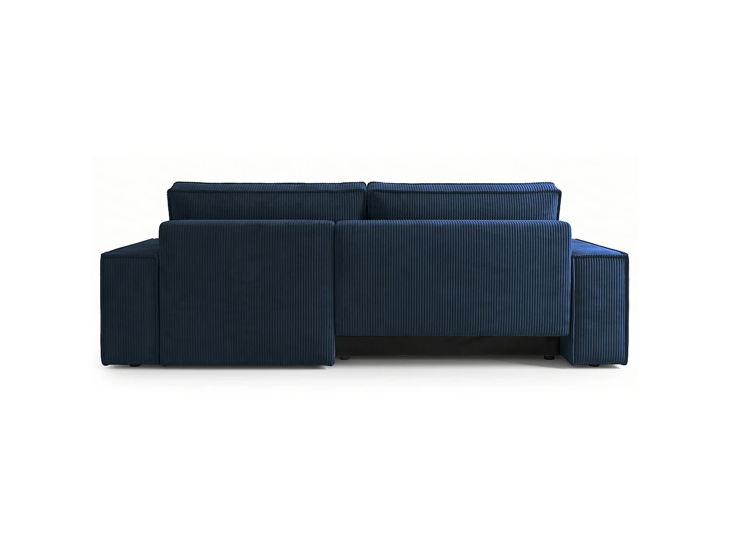 Canapé d'angle convertible 3 places avec coffre en velours bleu