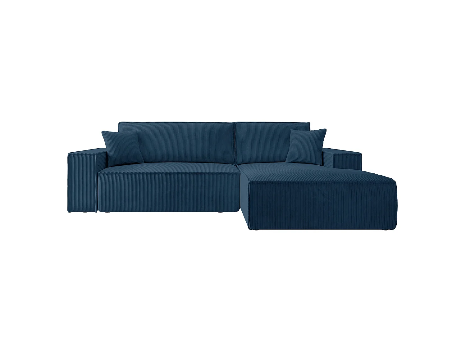 Ecksofa mit Schlaffunktion und Stauraum – Dunkelblau – rechts – Farese