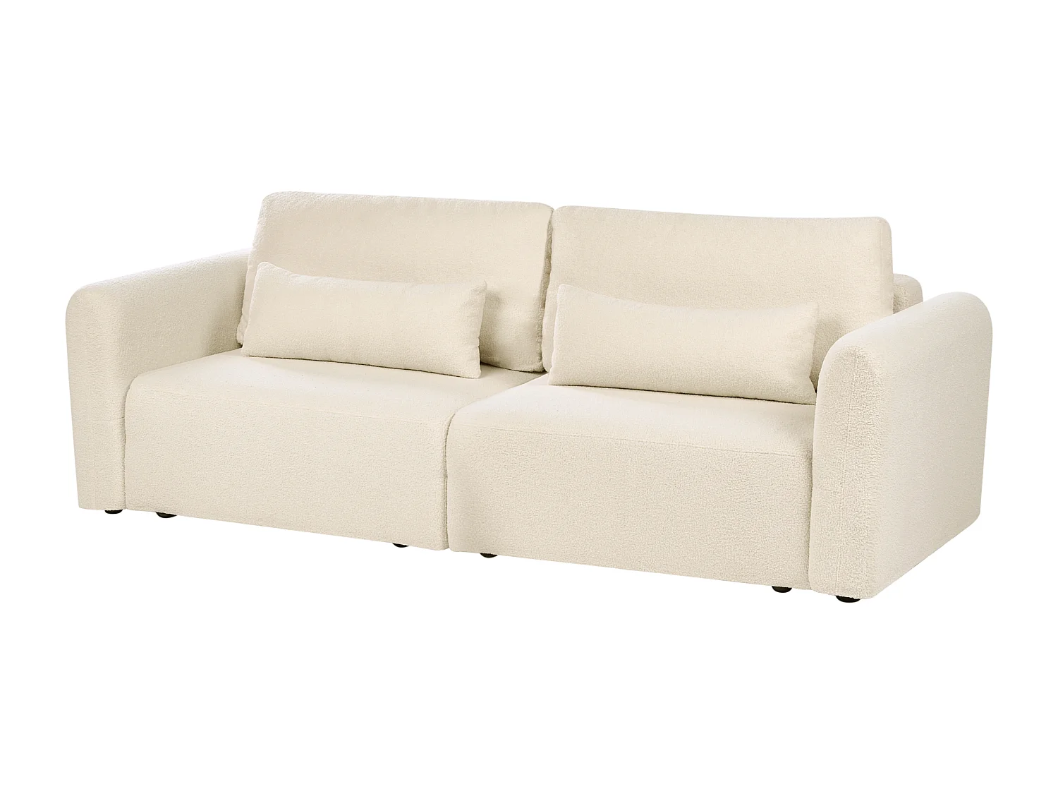 Canapé-lit 3 places VAXHOLM Bouclé Blanc cassé avec rangement