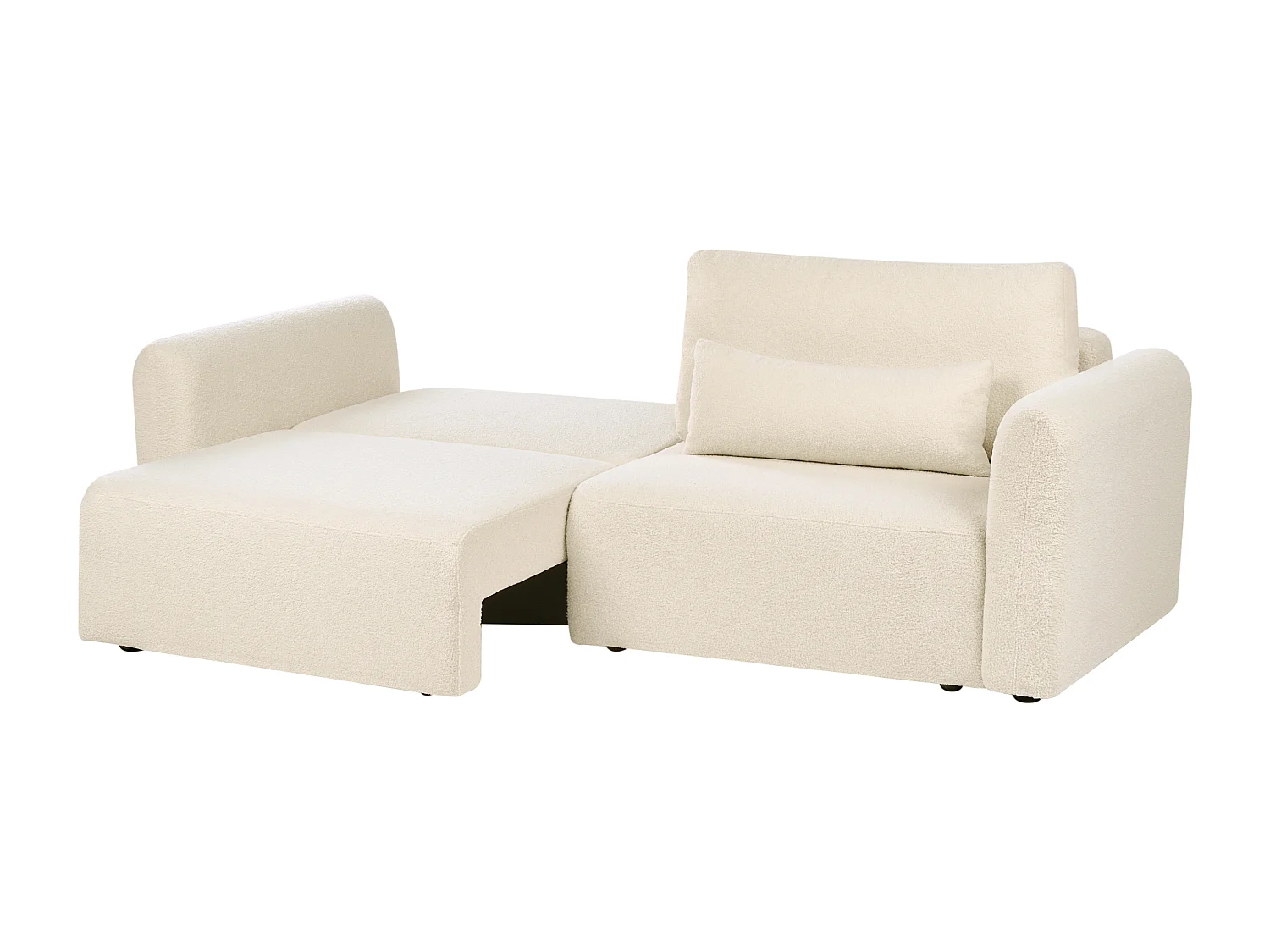 Canapé-lit 3 places VAXHOLM Bouclé Blanc cassé avec rangement