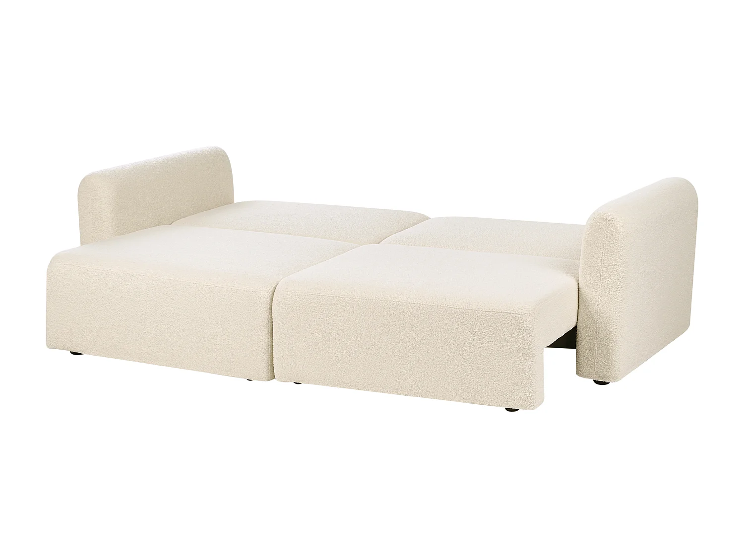Canapé-lit 3 places VAXHOLM Bouclé Blanc cassé avec rangement