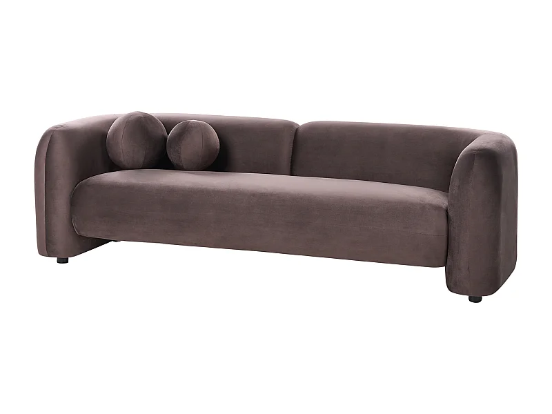 Canapé 3 places LEIREN Velours Marron foncé