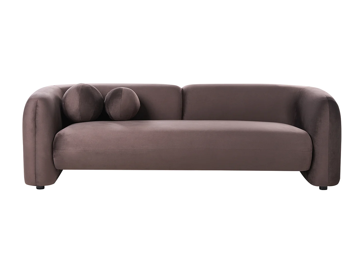 Canapé 3 places LEIREN Velours Marron foncé