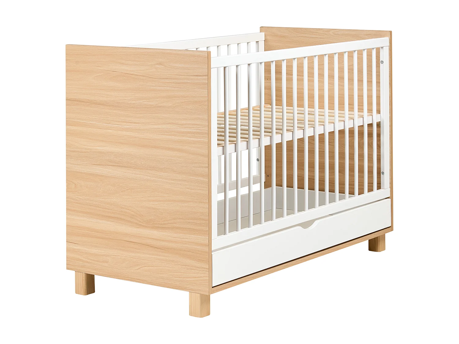 Lit de bébé avec tiroir GUNNAR 60 x 120 cm Blanc