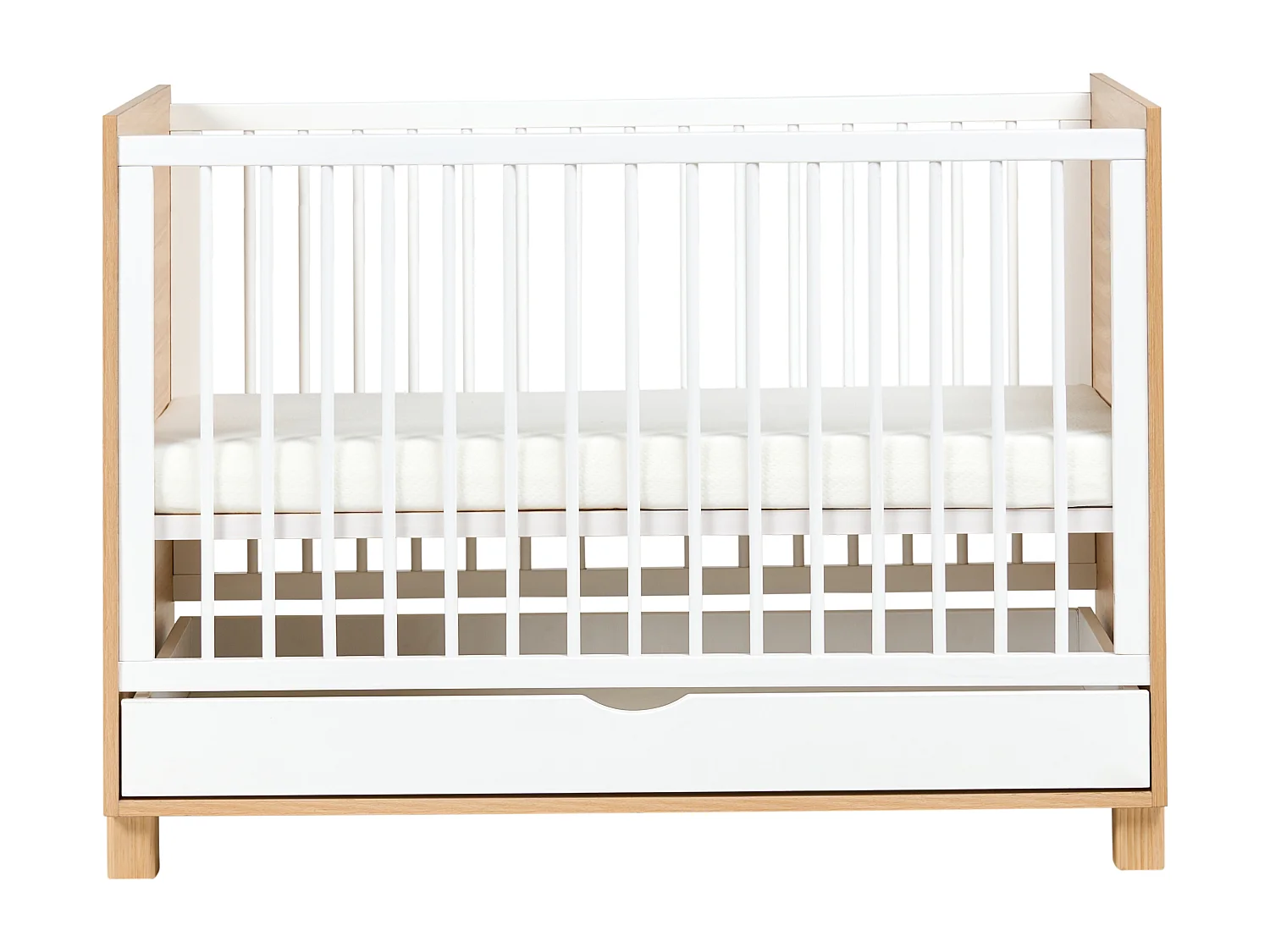 Lit de bébé avec tiroir GUNNAR 60 x 120 cm Blanc