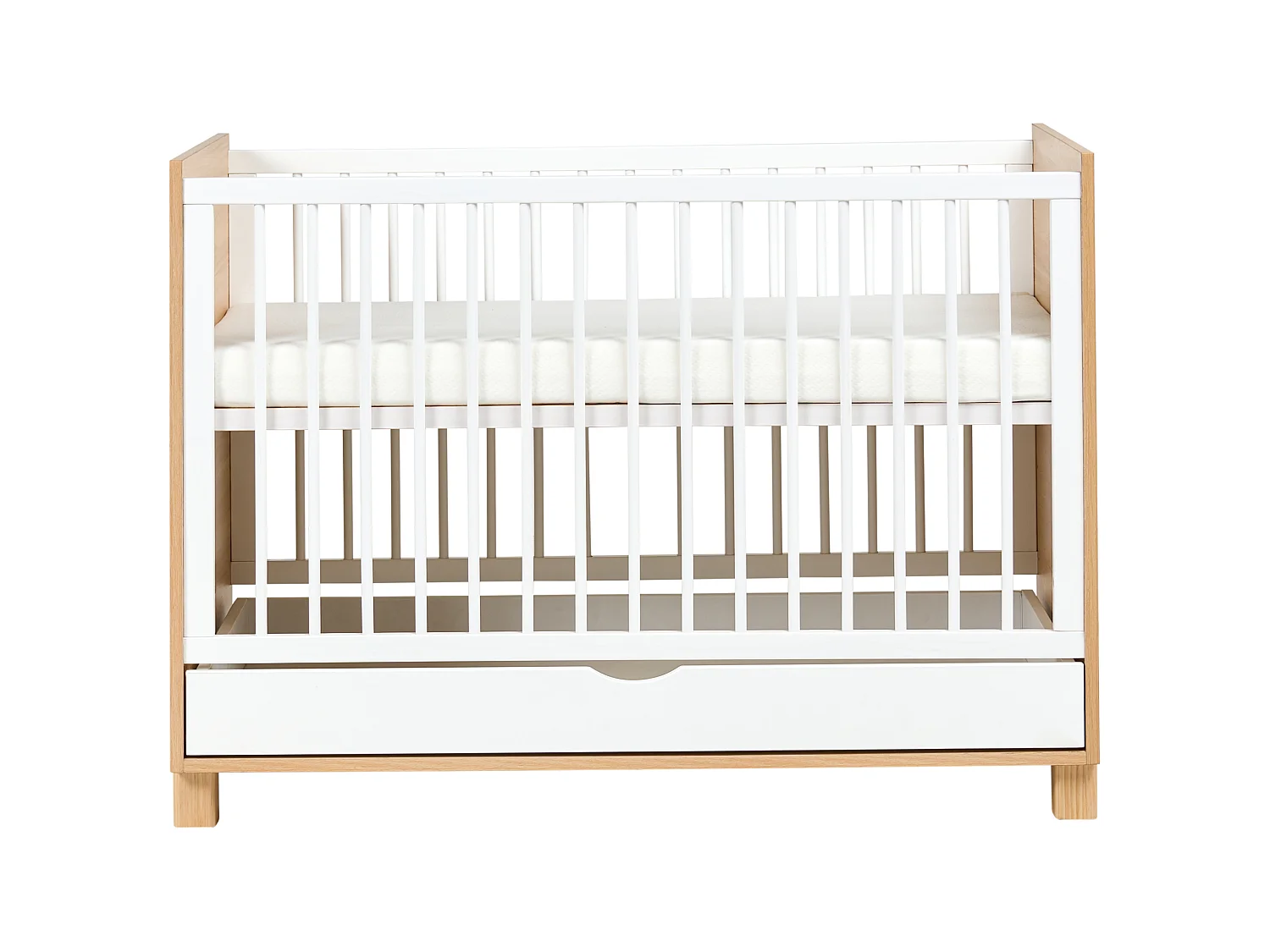 Baby Cot Bed with Storage Drawer GUNNAR 60 x 120 cm White