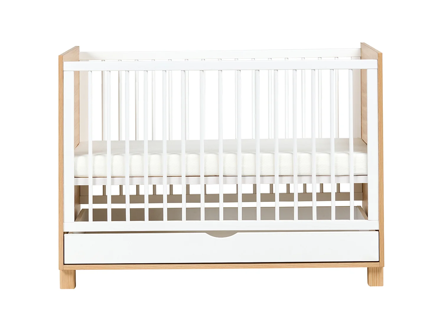 Baby Cot Bed with Storage Drawer GUNNAR 60 x 120 cm White
