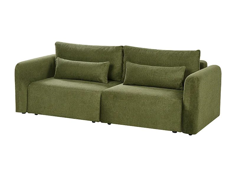 Canapé-lit 3 places VAXHOLM Tissu Vert avec rangement