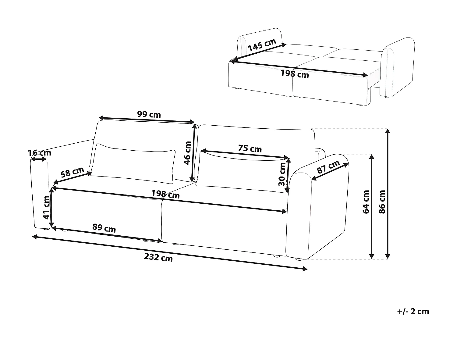 Canapé-lit 3 places VAXHOLM Tissu Vert avec rangement