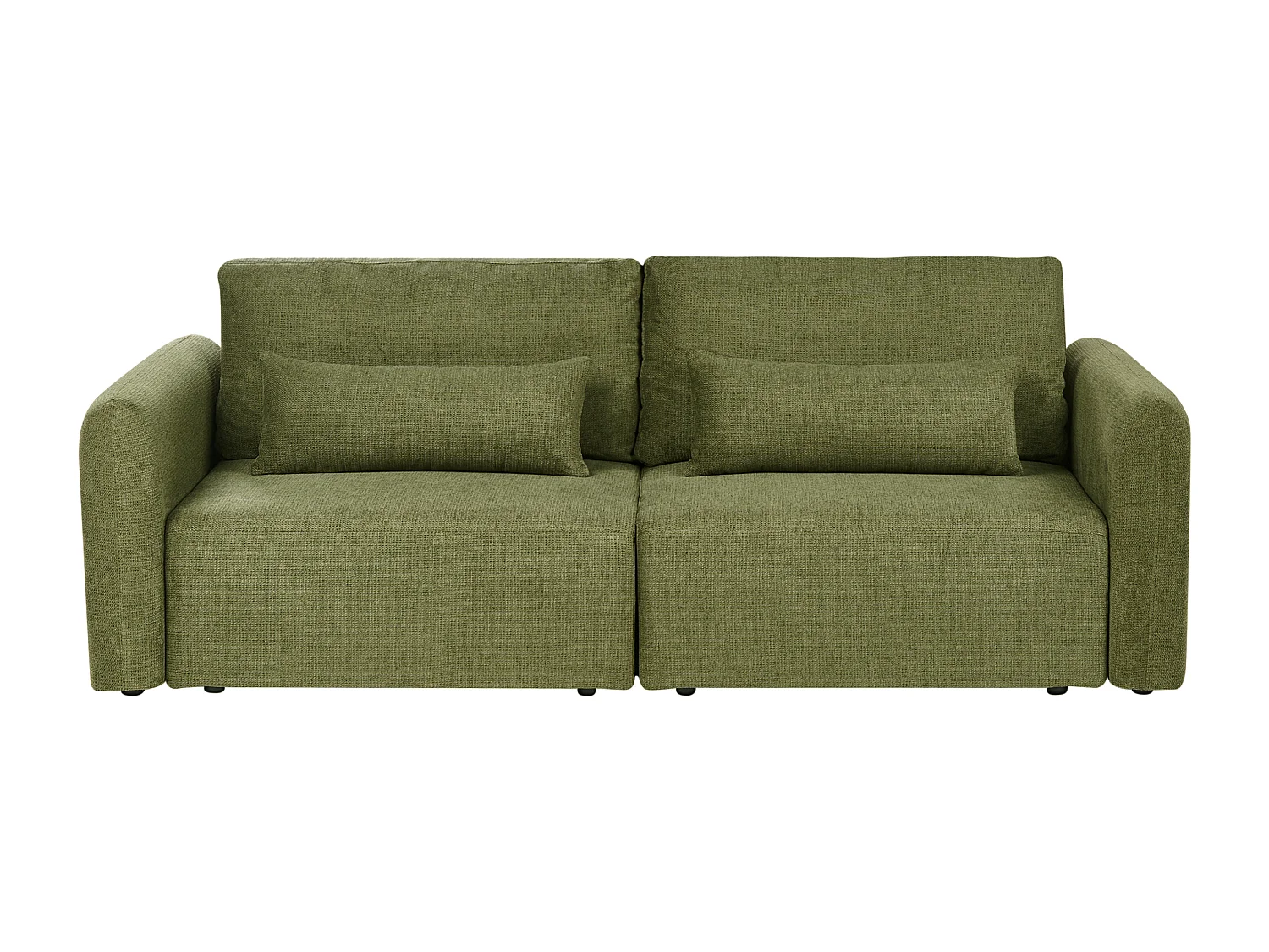 Canapé-lit 3 places VAXHOLM Tissu Vert avec rangement