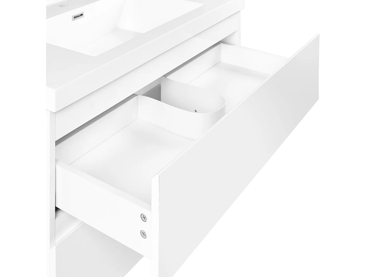 Meuble-lavabo mural avec vasque TOTA 90 cm Blanc