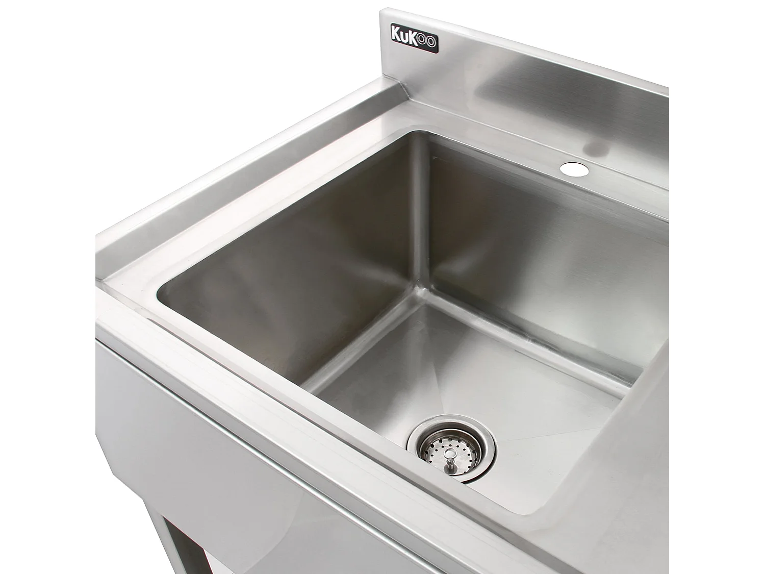 Évier de laboratoire en acier inoxydable Bol simple - Égouttoir à droite