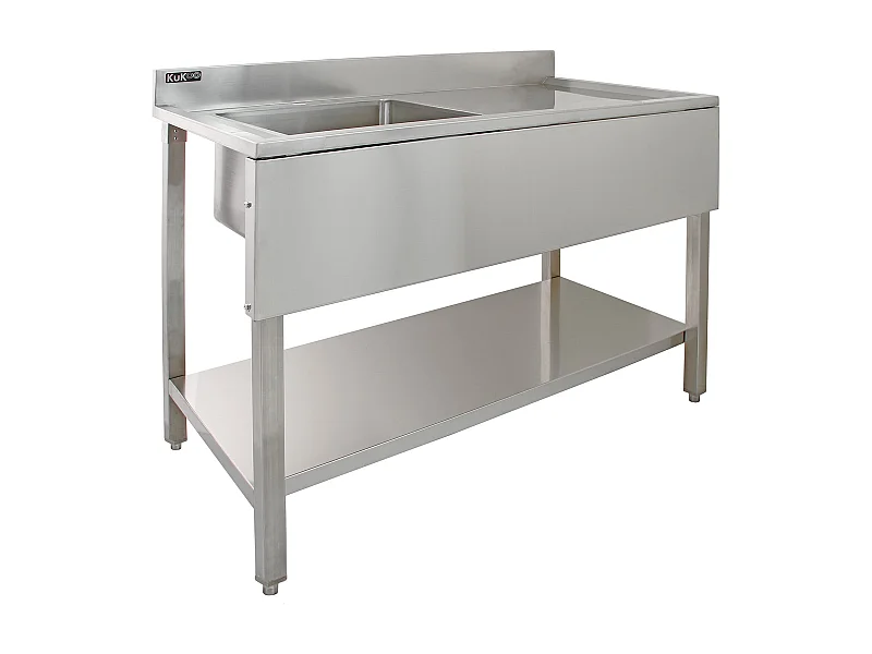 Évier de laboratoire en acier inoxydable Bol simple - Égouttoir à droite
