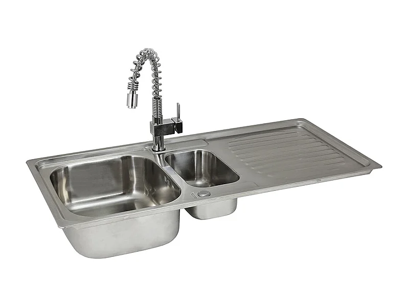 Zlewozmywak stalowy Kukoo i kran Rainbow