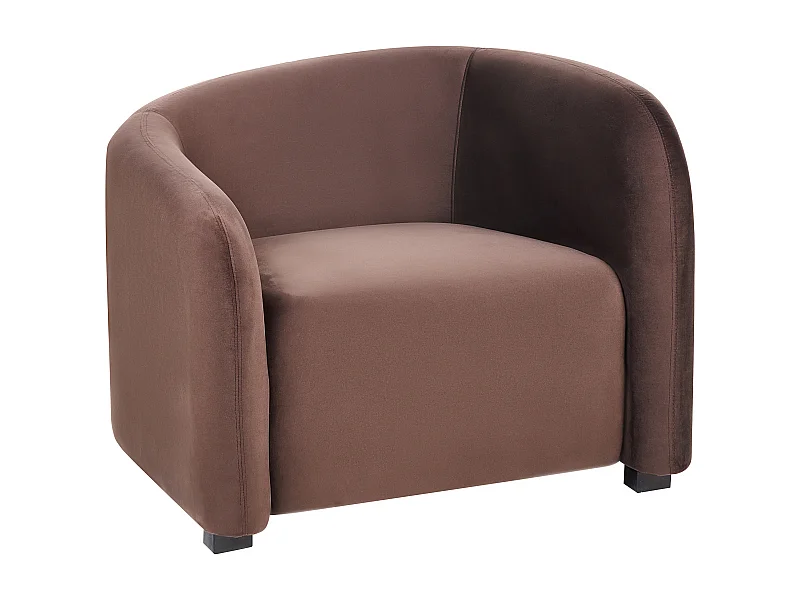 Fauteuil VELTADA Velours Marron foncé