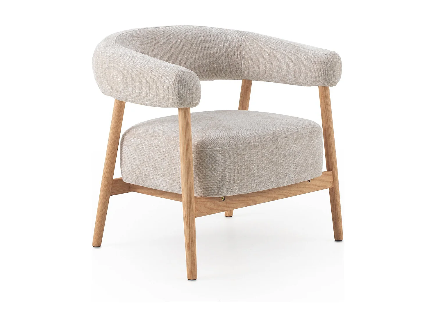 Eikenhouten fauteuil  met witte vulling