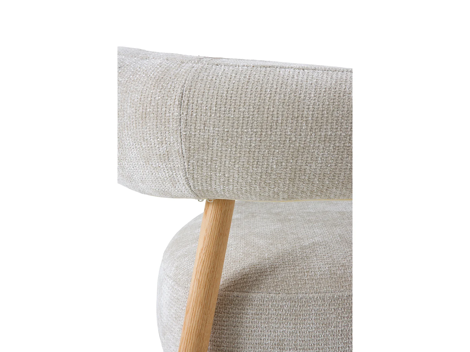 Eikenhouten fauteuil  met witte vulling