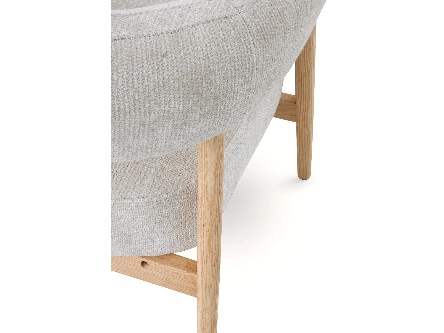 Eikenhouten fauteuil  met witte vulling