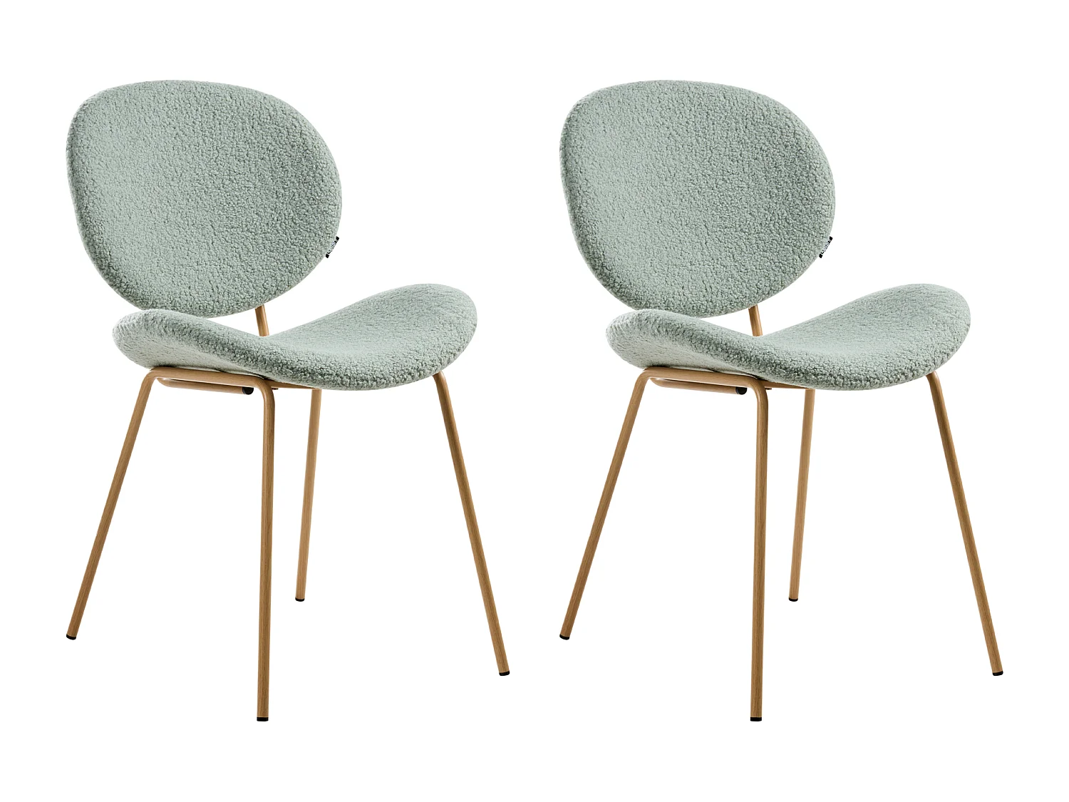 Lot de 2 chaises de salle à manger LUANA Bouclé Vert clair