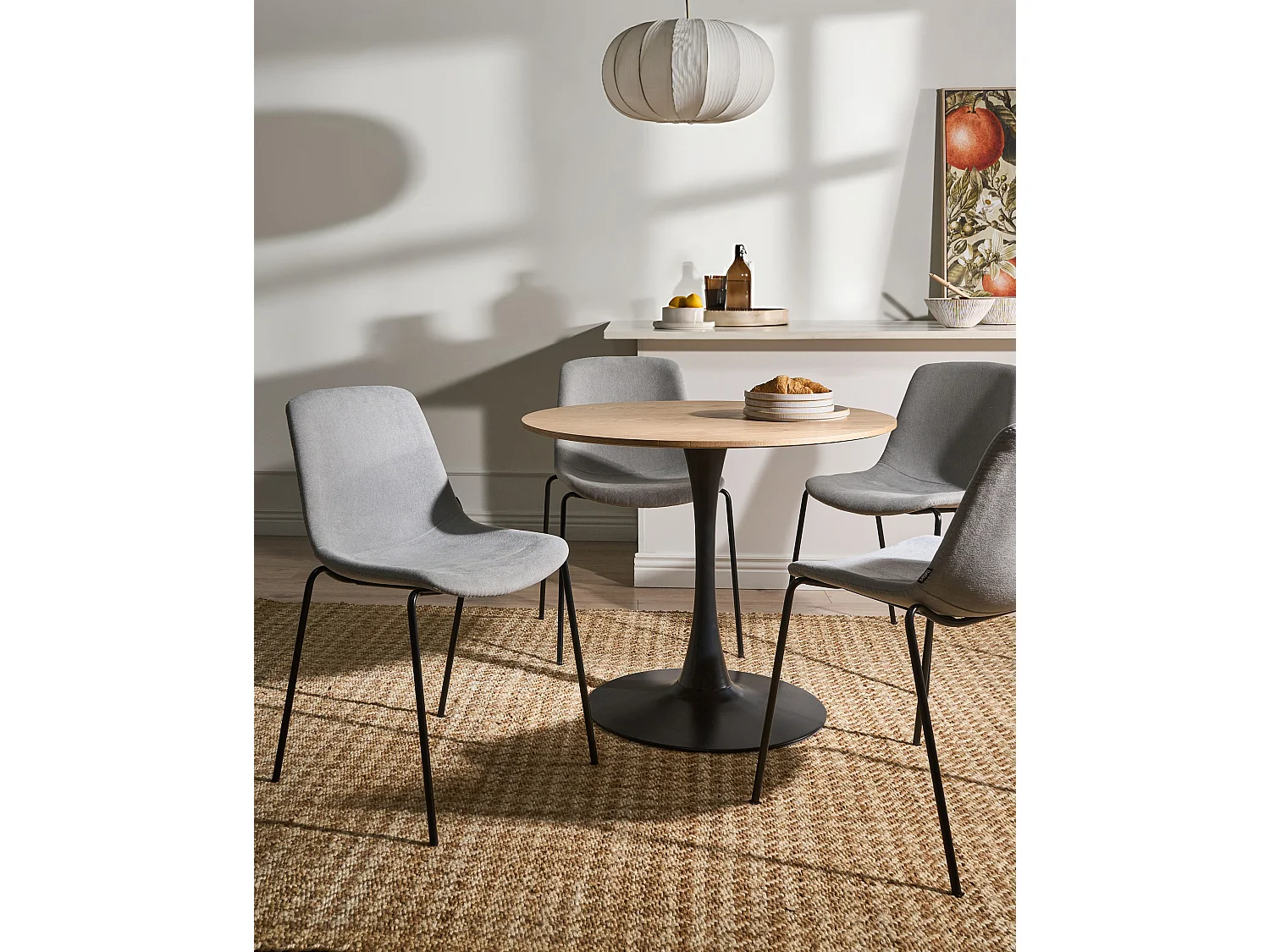 Lot de 4 chaises de salle à manger TILLER Gris