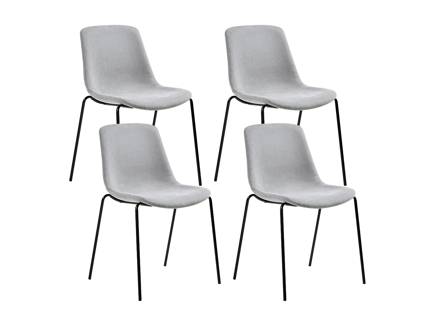 Lot de 4 chaises de salle à manger TILLER Gris