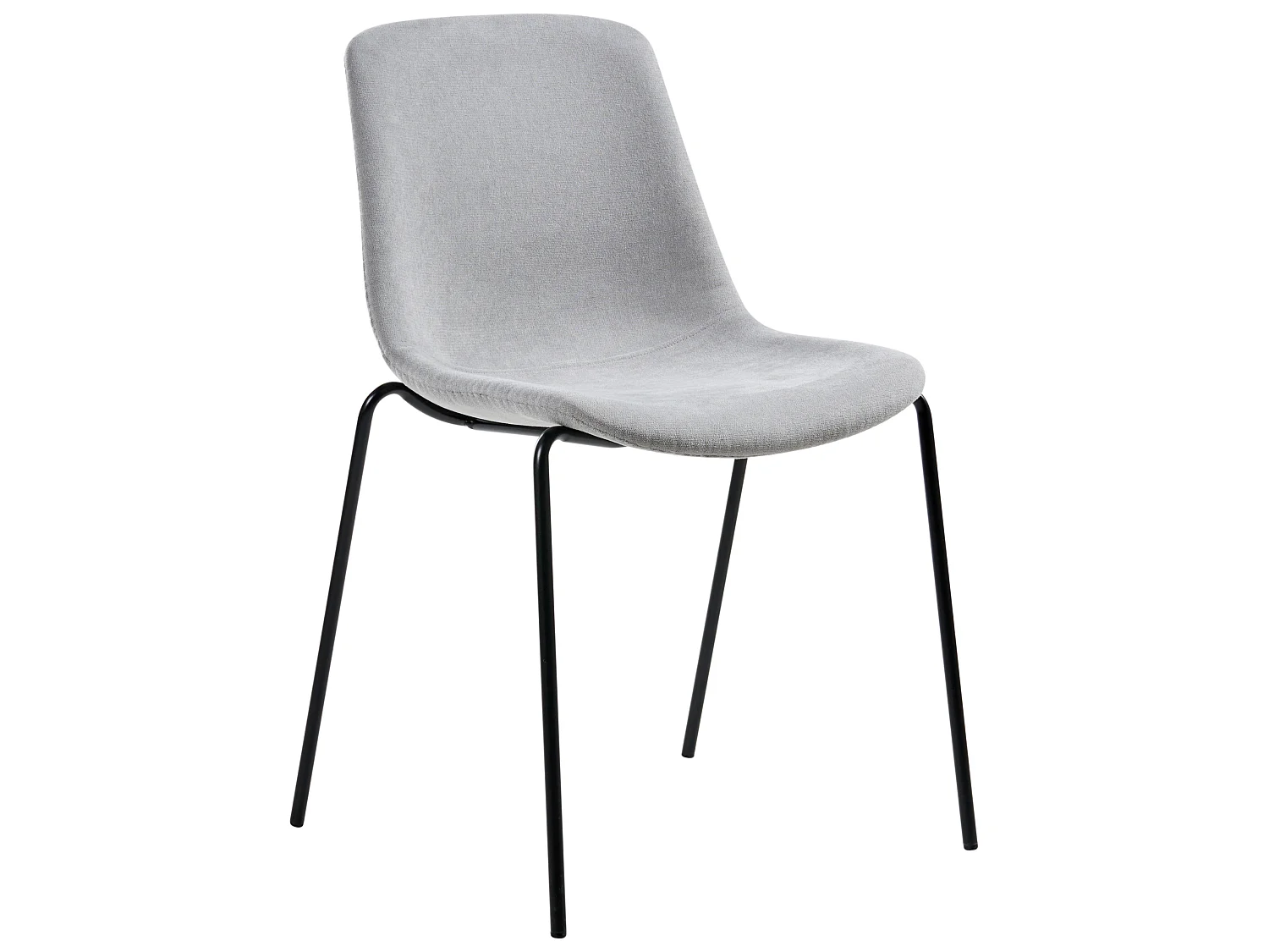 Set of 4 Dining Chairs TILLER Fabric Grey