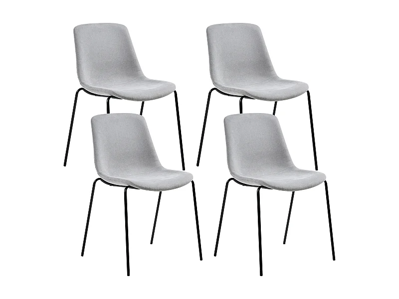 Lot de 4 chaises de salle à manger TILLER Gris