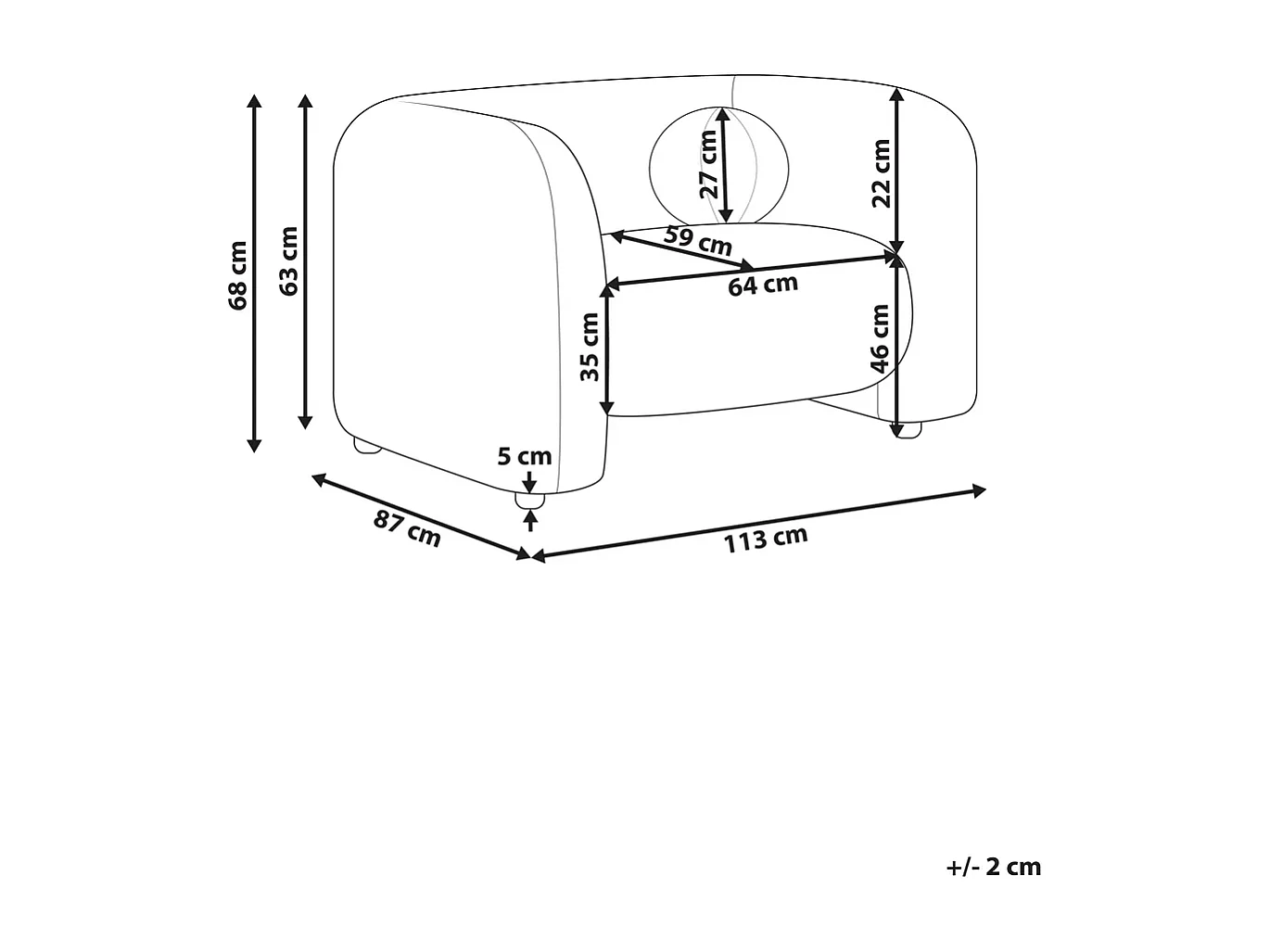 Fauteuil LEIREN Velours Marron foncé