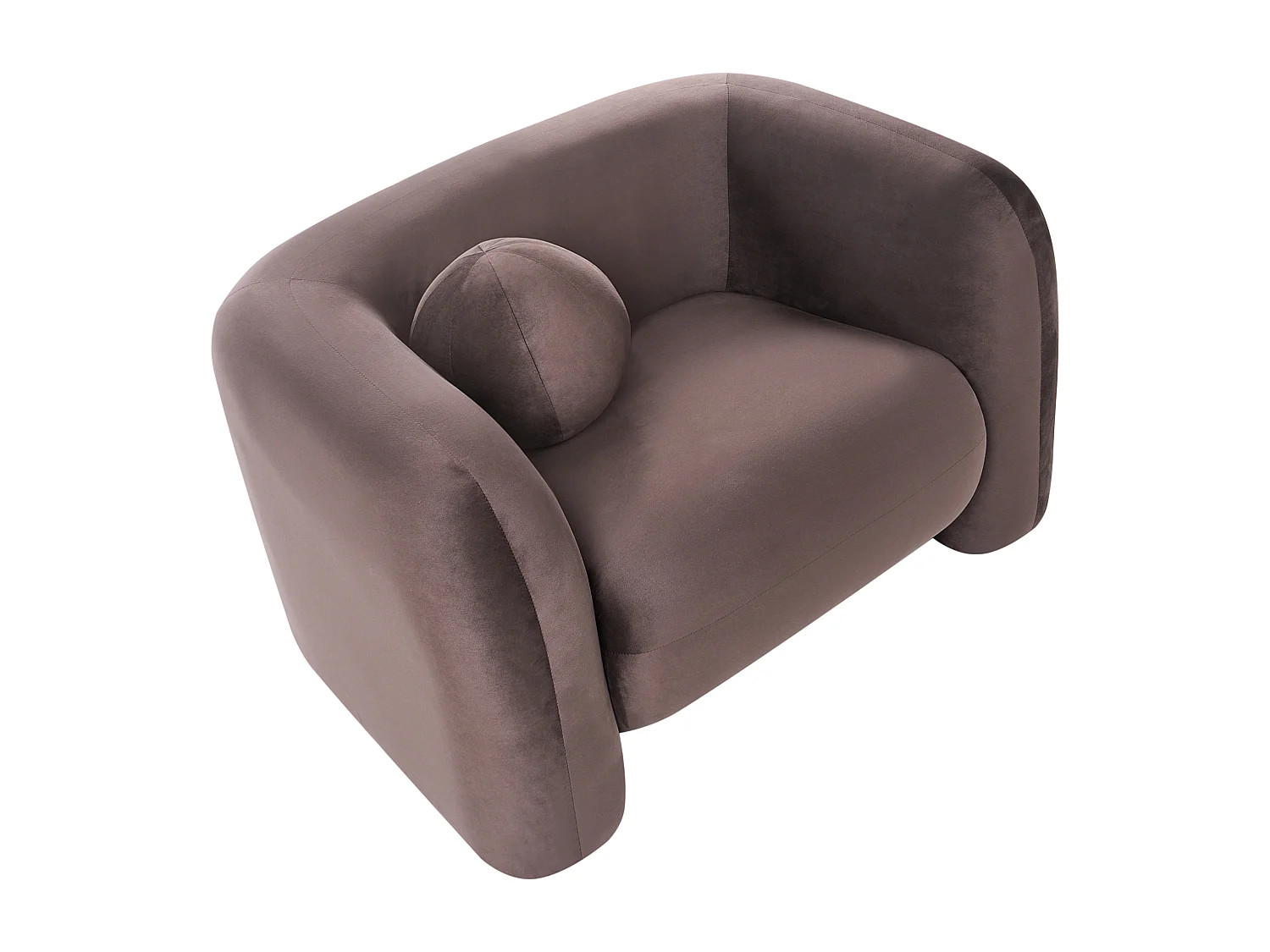 Fauteuil LEIREN Velours Marron foncé