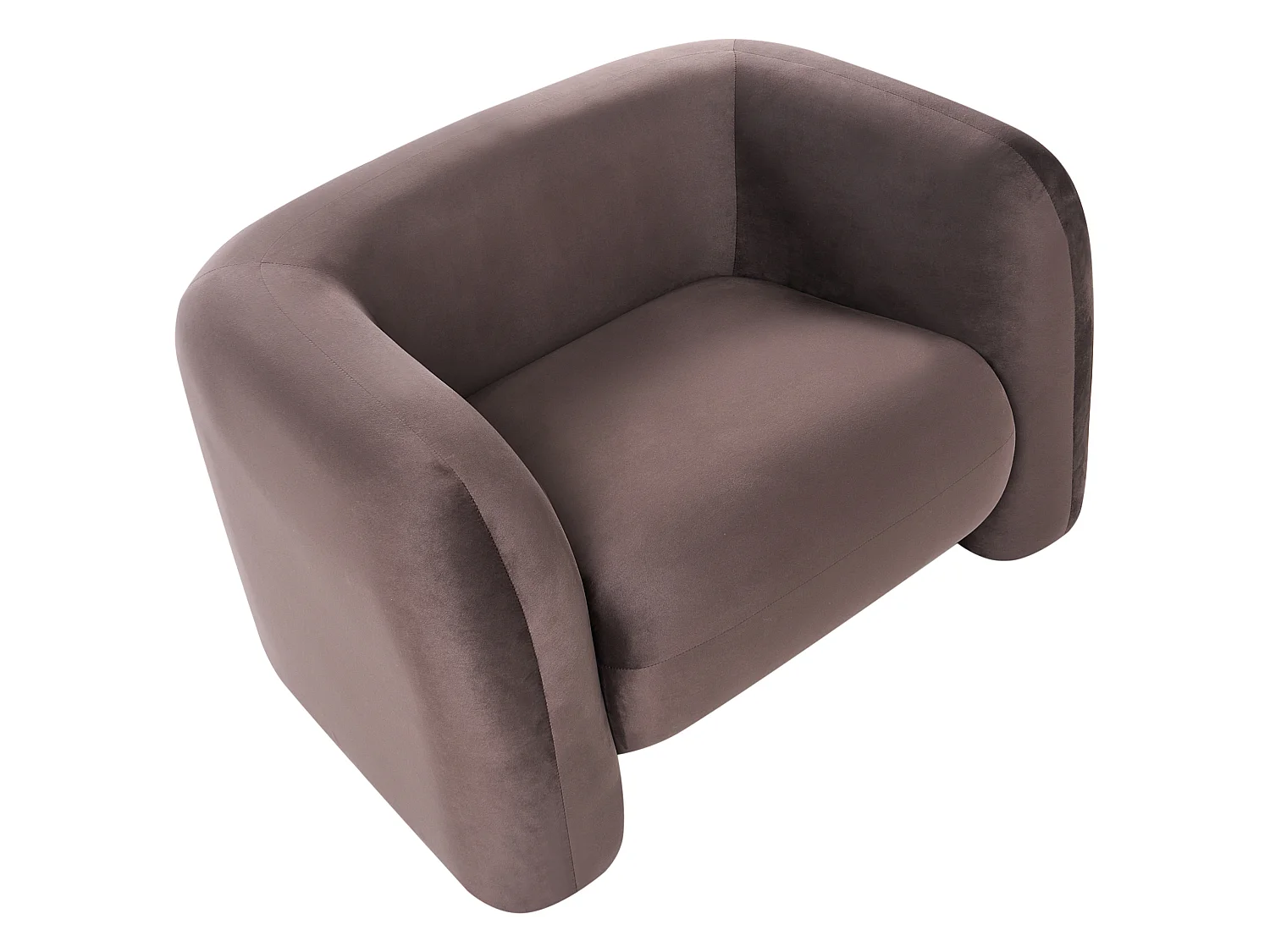 Fauteuil LEIREN Velours Marron foncé