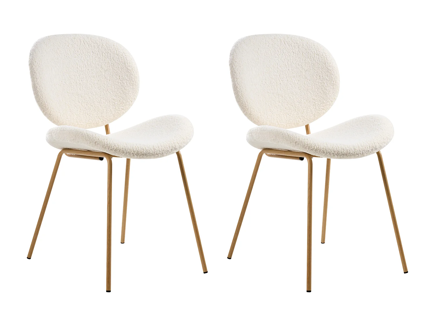 Lot de 2 chaises de salle à manger LUANA Bouclé Blanc