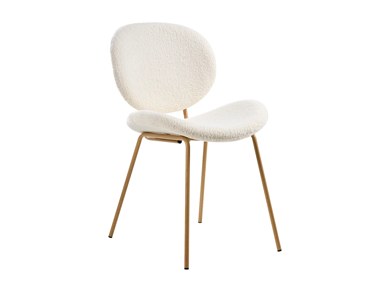 Lot de 2 chaises de salle à manger LUANA Bouclé Blanc