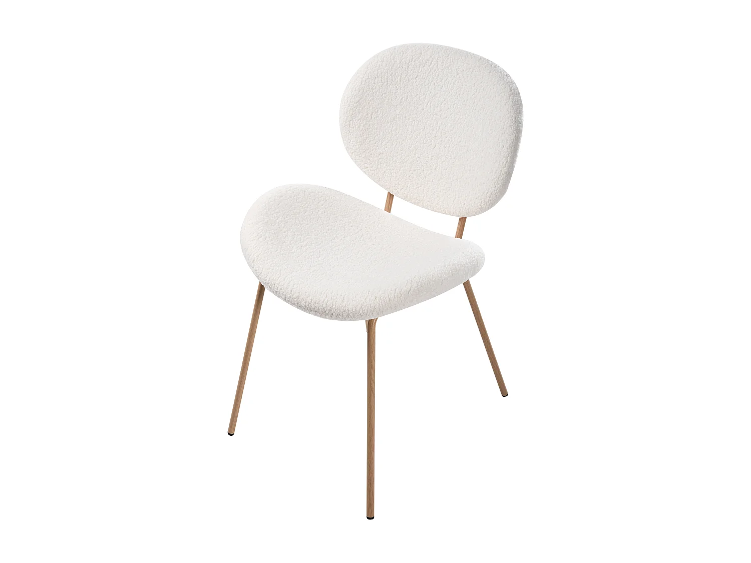 Lot de 2 chaises de salle à manger LUANA Bouclé Blanc