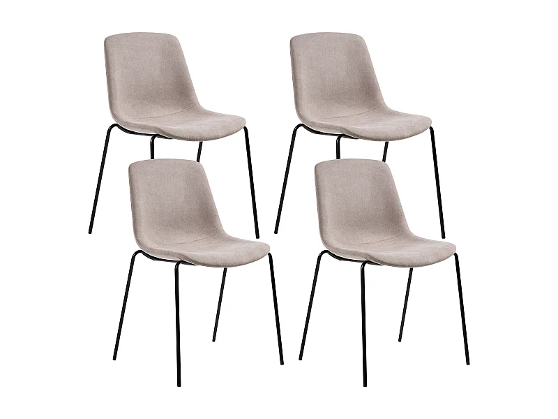 Lot de 4 chaises de salle à manger TILLER Beige