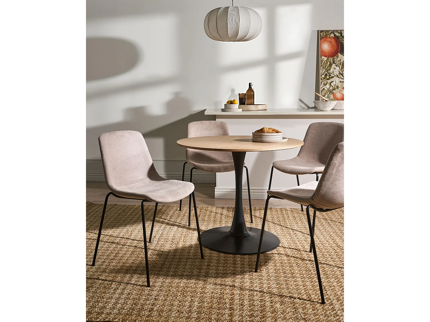 Lot de 4 chaises de salle à manger TILLER Beige