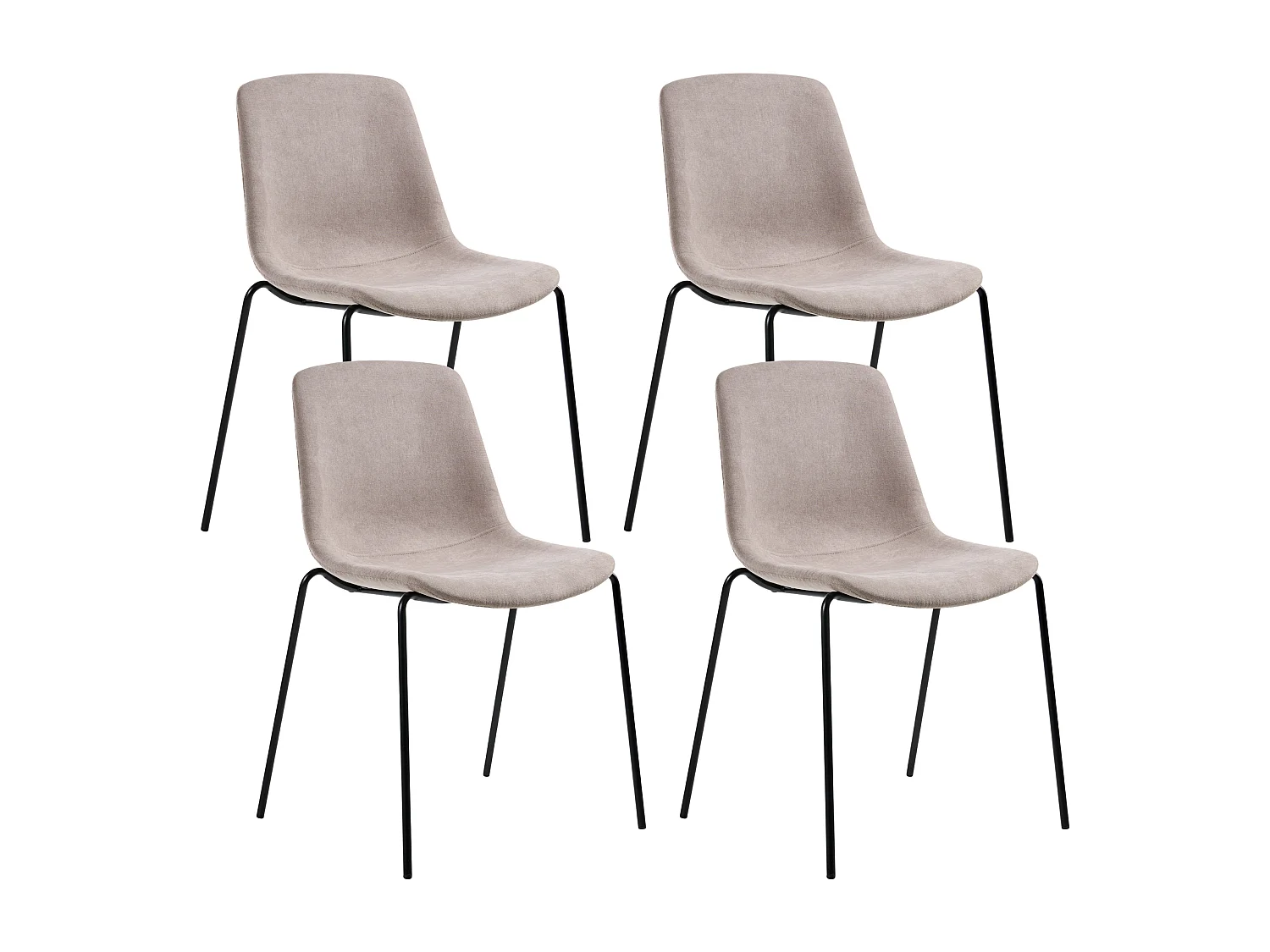Lot de 4 chaises de salle à manger TILLER Beige